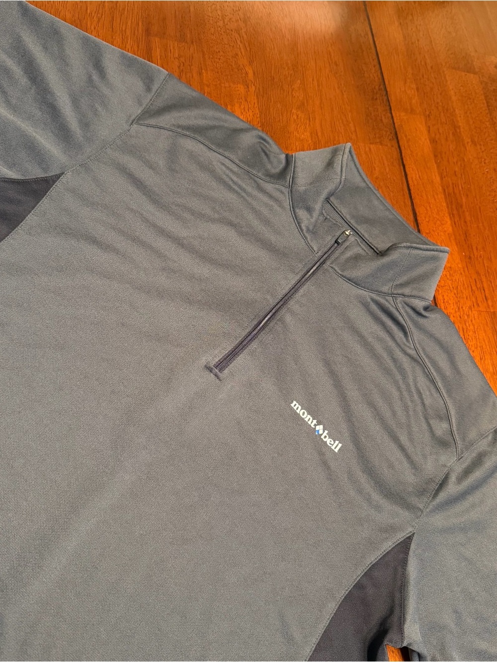 Montbell Men's Cool Outdoor Shirt Short Sleeve 1/4 Zip Shirt Mens XL Asian Size